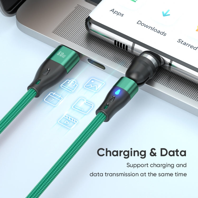 ENKAY PD60W Type-C to Type-C / 8 Pin Magnetic 540 Degrees Rotating Fast Charging Cable, Length:2m(Green) - Charging Cable & Head by ENKAY | Online Shopping UK | buy2fix