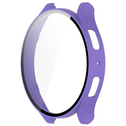 For Samsung Galaxy Watch6 44mm PC + Tempered Film Integrated Watch Protective Case(Purple) - Watch Cases by buy2fix | Online Shopping UK | buy2fix