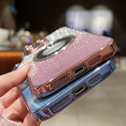 For iPhone 14 MagSafe Gradient Glitter Electroplating TPU Phone Case(Black) - iPhone 14 Cases by buy2fix | Online Shopping UK | buy2fix