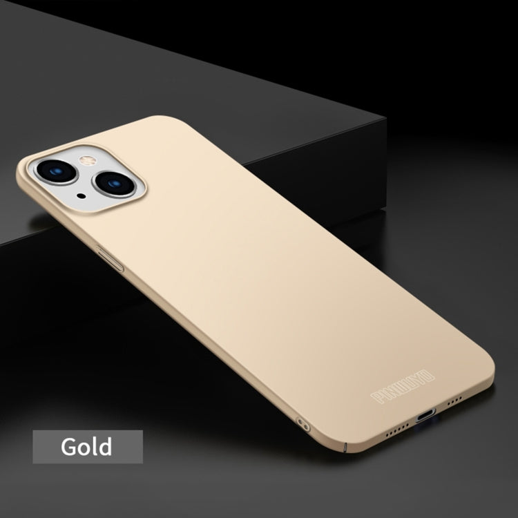 For iPhone 15 Plus PINWUYO Micro-Frosted PC Ultra-thin Hard Phone Case with Magsafe Magnetic Ring(Gold) - iPhone 15 Plus Cases by PINWUYO | Online Shopping UK | buy2fix