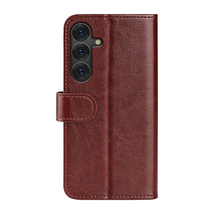 For Samsung Galaxy S25 5G R64 Texture Horizontal Flip Leather Phone Case(Brown) - Galaxy S25 5G Cases by buy2fix | Online Shopping UK | buy2fix