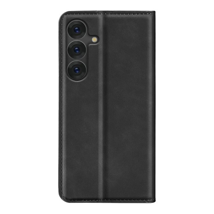 For Samsung Galaxy S25 5G Retro-skin Magnetic Suction Leather Phone Case(Black) - Galaxy S25 5G Cases by buy2fix | Online Shopping UK | buy2fix