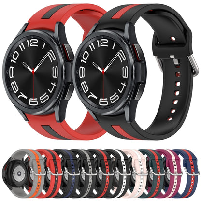 For Samsung Galaxy Watch 6 44mm Two-Color Silicone Watch Band(Red+Black) - Watch Bands by buy2fix | Online Shopping UK | buy2fix