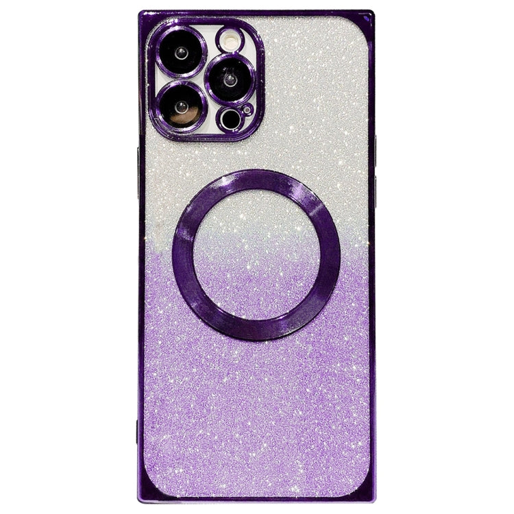 For iPhone 13 Pro Square Gradient Magsafe Electroplating TPU Phone Case(Purple) - iPhone 13 Pro Cases by buy2fix | Online Shopping UK | buy2fix