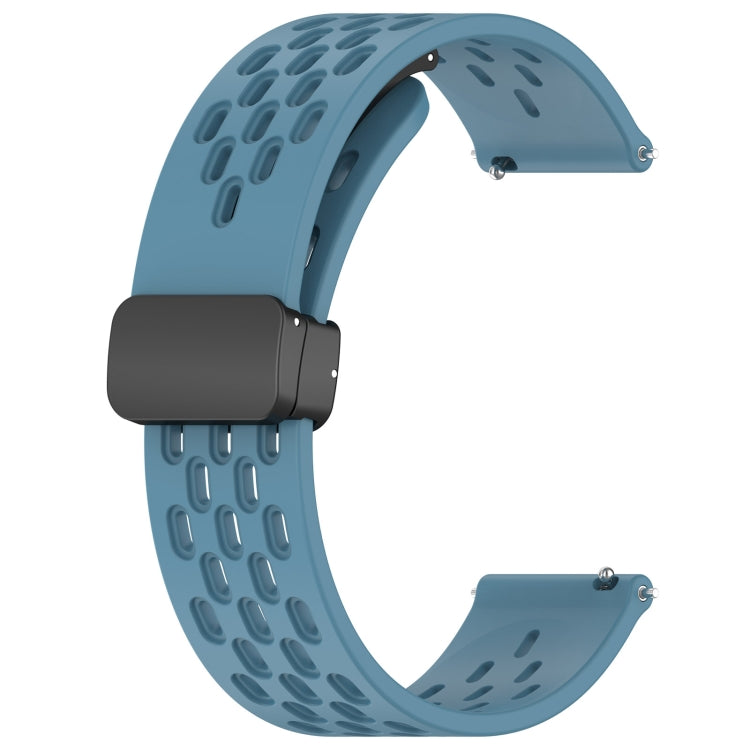 For Amazfit GTS 4 Mini 20mm Folding Magnetic Clasp Silicone Watch Band(Blue) - Watch Bands by buy2fix | Online Shopping UK | buy2fix