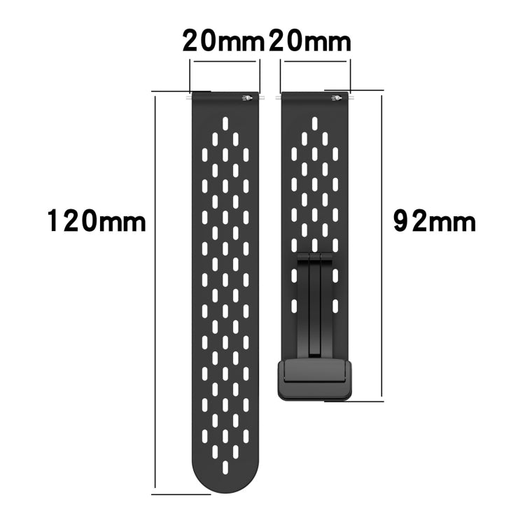 For Amazfit GTS 20mm Folding Magnetic Clasp Silicone Watch Band(Pink) - Watch Bands by buy2fix | Online Shopping UK | buy2fix