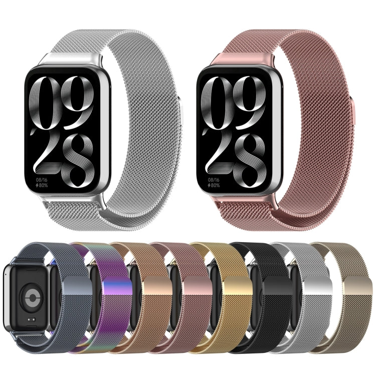 For Xiaomi Mi Band 8 Pro Milan Magnetic Steel Mesh Watch Band(Rose Gold) - Watch Bands by buy2fix | Online Shopping UK | buy2fix