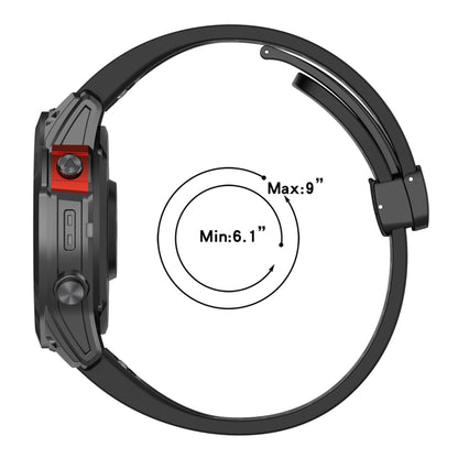 For Garmin Fenix 7X Pro Quick Release Holes Magnetic Buckle Silicone Watch Band(Dark Gray) - Watch Bands by buy2fix | Online Shopping UK | buy2fix