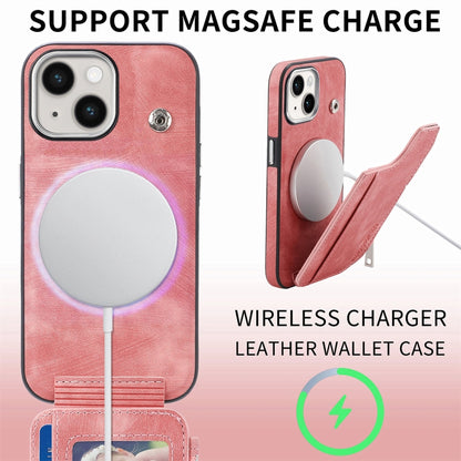 For iPhone 15 Pro Magsafe Zipper RFID Wallet All-inclusive Shockrpoof Phone Case(Pink) - iPhone 15 Pro Cases by buy2fix | Online Shopping UK | buy2fix