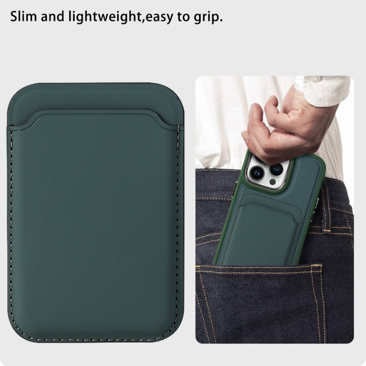 For iPhone 15 Pro Imitation Liquid Skin Feel Plating Magsafe Card Bag Phone Case(Green) - iPhone 15 Pro Cases by buy2fix | Online Shopping UK | buy2fix