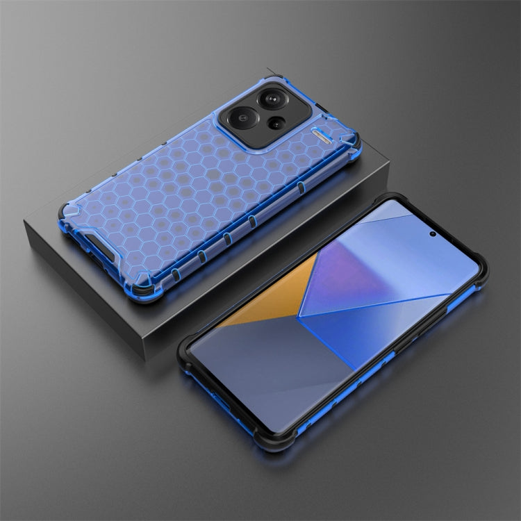 For Redmi Note 13 Pro+ Shockproof Honeycomb Phone Case(Blue) - Note 13 Pro+ Cases by buy2fix | Online Shopping UK | buy2fix