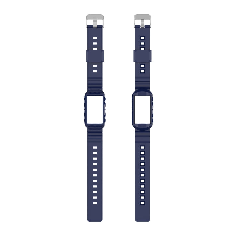 For Fitbit Charge 6 / 5 / 4 / 3 Armor Integrated TPU Watch Band(Navy Blue) - Watch Bands by buy2fix | Online Shopping UK | buy2fix