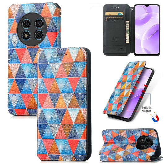 For Ulefone Note 15 CaseNeo Colorful Magnetic Leather Phone Case(Rhombus Mandala) - Ulefone Cases by buy2fix | Online Shopping UK | buy2fix