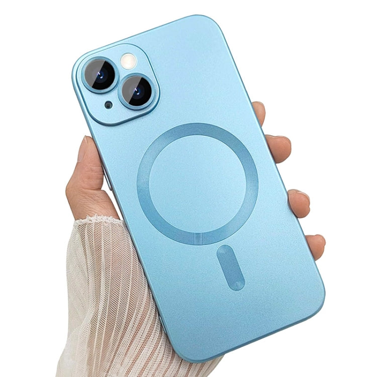 For iPhone 15 Plus ENKAY MagSafe Matte TPU Phone Case with Lens Film & Screen Glass Film(Blue) - iPhone 15 Plus Cases by ENKAY | Online Shopping UK | buy2fix