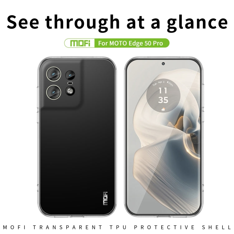 For Motorola Edge 50 Pro MOFI Ming Series Ultra-thin TPU Phone Case(Transparent) - Motorola Cases by MOFI | Online Shopping UK | buy2fix