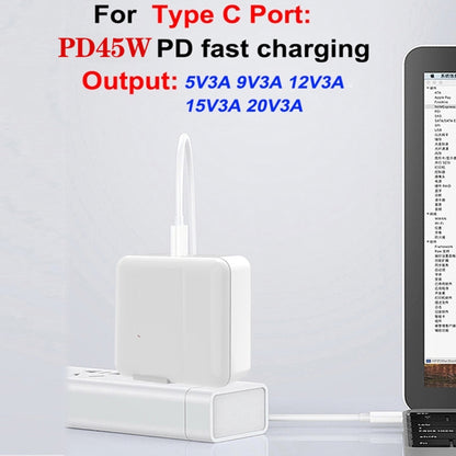 GAN 65W PD45W Dual Type-C / QC3.0 USB  Multi Compatible Charger + 2m USB-C to USB-C Data Cable UK + US Plug White - Cable & Adapter by buy2fix | Online Shopping UK | buy2fix