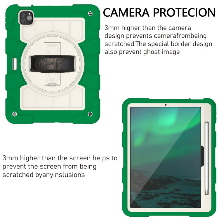 For iPad Air 11 2024 Silicone Hybrid PC Shockproof Tablet Case with Shoulder Strap(Classic Green) - iPad Air 11 2024 Cases by buy2fix | Online Shopping UK | buy2fix