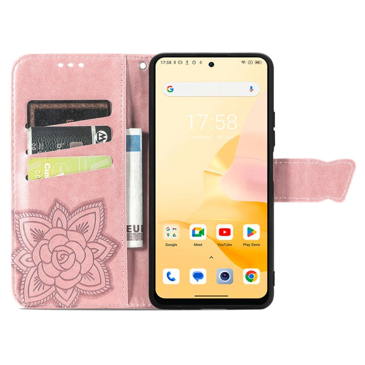 For Blackview Shark 8 Butterfly Love Flower Embossed Leather Phone Case(Rose Gold) - More Brand by buy2fix | Online Shopping UK | buy2fix