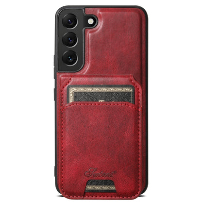 For Samsung Galaxy S22+ 5G Suteni H15  Oil Eax Leather Detachable Wallet Back Phone Case(Red) - Galaxy S22 5G Cases by Suteni | Online Shopping UK | buy2fix