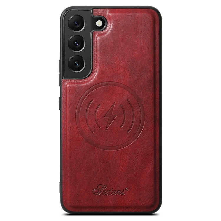 For Samsung Galaxy S22+ 5G Suteni H15  Oil Eax Leather Detachable Wallet Back Phone Case(Red) - Galaxy S22 5G Cases by Suteni | Online Shopping UK | buy2fix