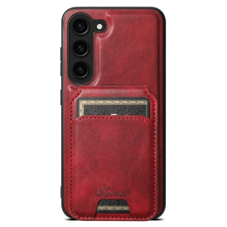 For Samsung Galaxy S24+ 5G Suteni H15  Oil Eax Leather Detachable Wallet Back Phone Case(Red) - Galaxy S24+ 5G Cases by Suteni | Online Shopping UK | buy2fix