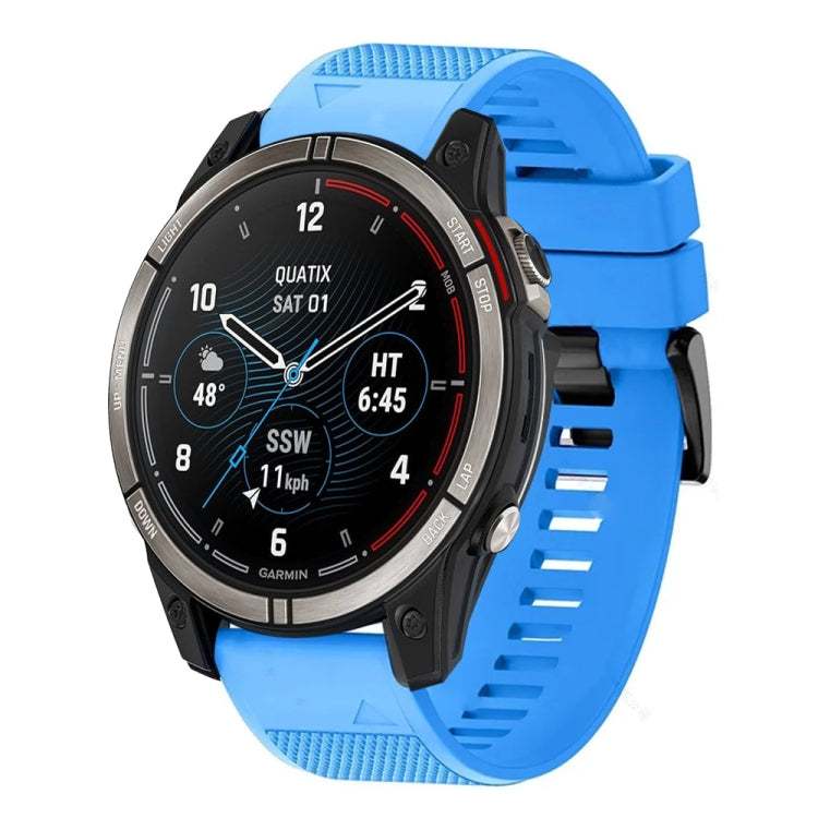 For Garmin Quatix 7 22mm Quick Release Silicone Watch Band(Sky Blue) - Watch Bands by buy2fix | Online Shopping UK | buy2fix