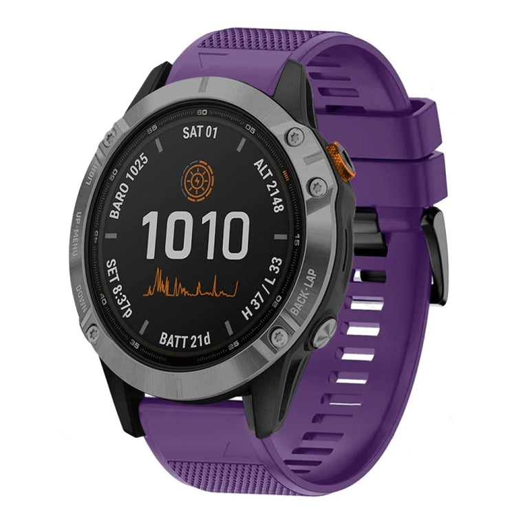 For Garmin Fenix 7 Solar 22mm Quick Release Silicone Watch Band(Purple) - Watch Bands by buy2fix | Online Shopping UK | buy2fix