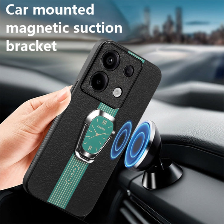 For Xiaomi Redmi Note 13 / 13 Pro Magnetic Litchi Leather Back Phone Case with Holder(Green) - Note 13 Pro Cases by buy2fix | Online Shopping UK | buy2fix