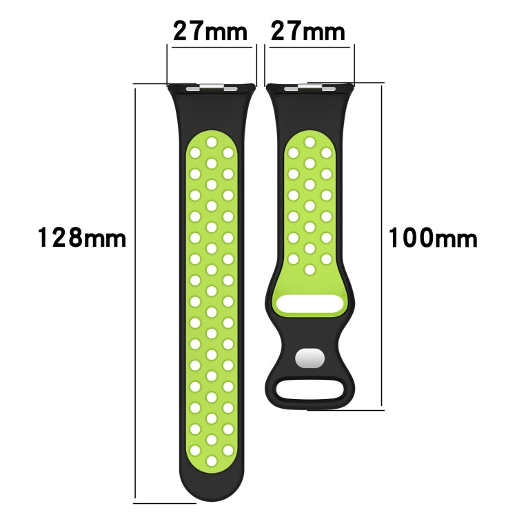 For Redmi Watch 4 Dual Color Perforated Silicone Watch Band(Red Black) - Watch Bands by buy2fix | Online Shopping UK | buy2fix