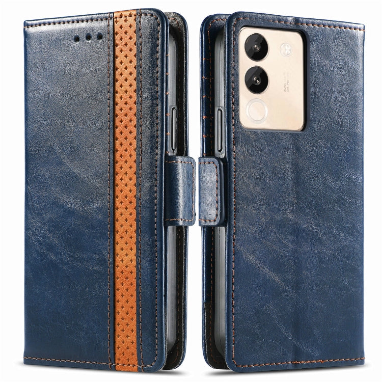 For vivo X100 CaseNeo Splicing Dual Magnetic Buckle Leather Phone Case(Blue) - X100 Cases by imak | Online Shopping UK | buy2fix