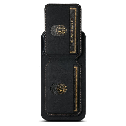 For iPhone 15 Pro Max Suteni H02 Litchi Leather Card Wallet Stand Back Phone Case(Black) - iPhone 15 Pro Max Cases by Suteni | Online Shopping UK | buy2fix