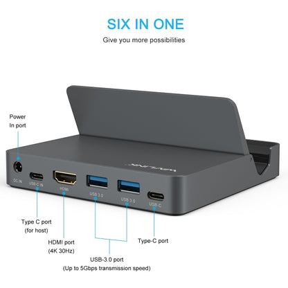 WAVLINK WL-UHP3D01 Portable Type-C Cell Phone Docking Station Multi-Port USB HUB Adapter(EU Plug) - USB 3.0 HUB by WAVLINK | Online Shopping UK | buy2fix