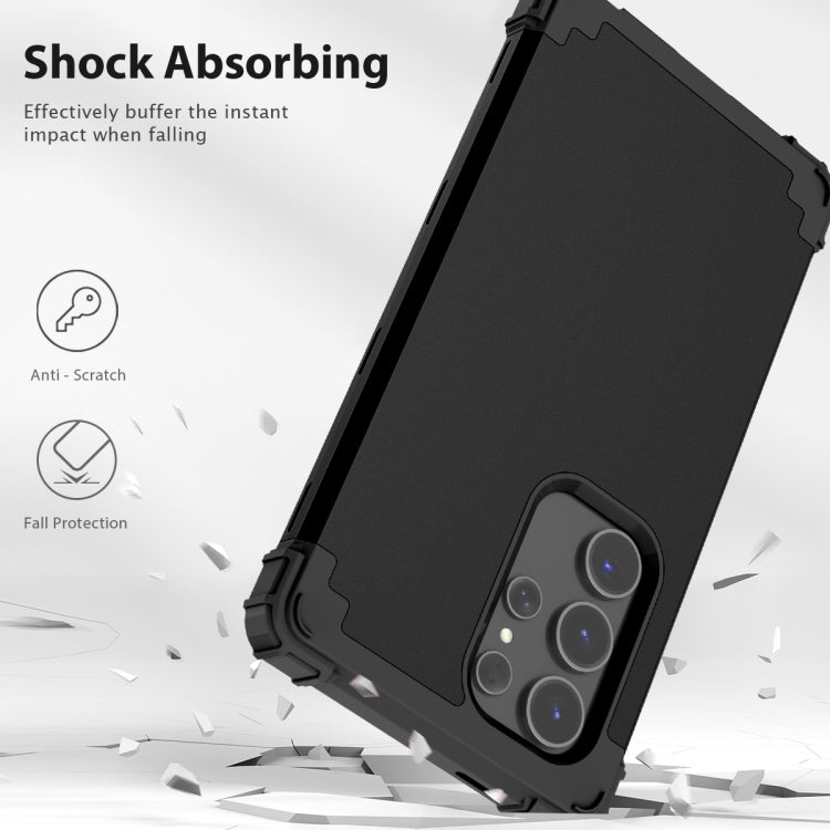 For Samsung Galaxy S24 Ultra 5G 3 in 1 Silicone Hybrid PC Shockproof Phone Case(Black) - Galaxy S24 Ultra 5G Cases by buy2fix | Online Shopping UK | buy2fix