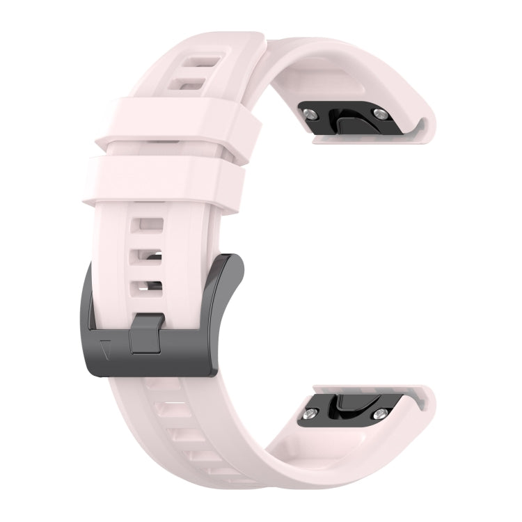 For Garmin Descent G1 / G1 Solar Solid Color Black Buckle Silicone Quick Release Watch Band(Pink) - Watch Bands by buy2fix | Online Shopping UK | buy2fix