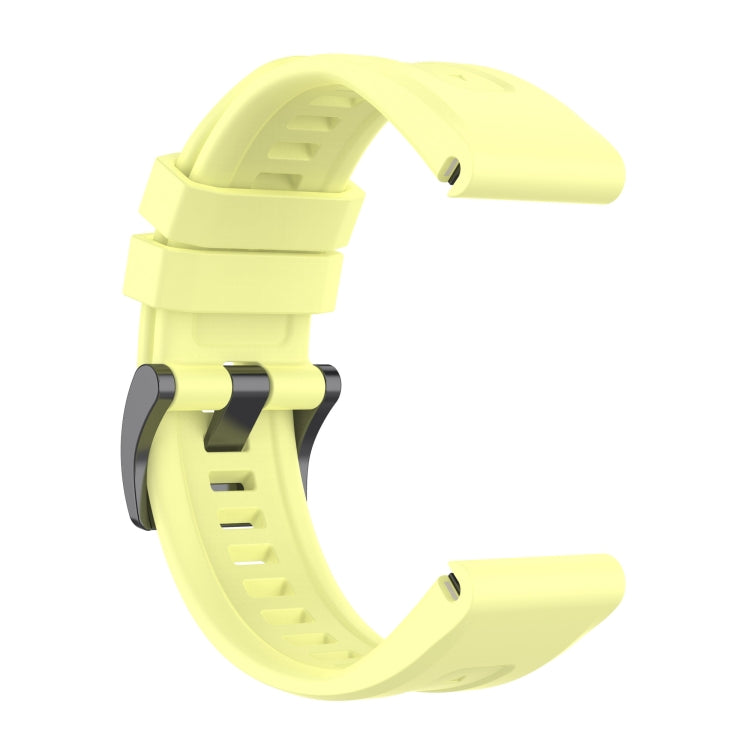 For Garmin Descent G1 / G1 Solar Solid Color Black Buckle Silicone Quick Release Watch Band(Yellow) - Watch Bands by buy2fix | Online Shopping UK | buy2fix