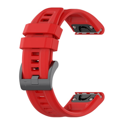 For Garmin Instinct 2 / Instinct Solid Color Black Buckle Silicone Quick Release Watch Band(Red) - Watch Bands by buy2fix | Online Shopping UK | buy2fix