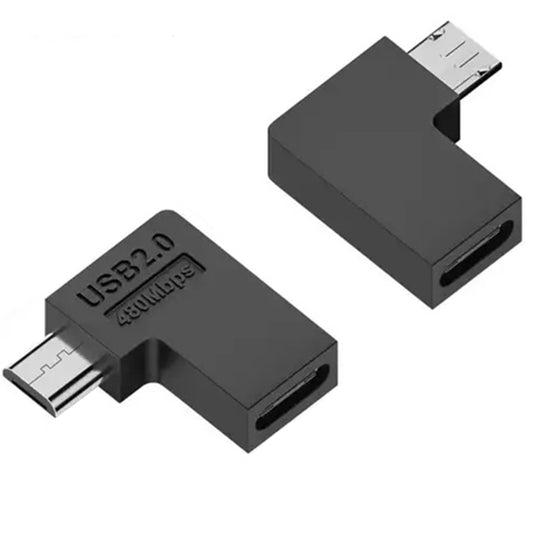 Type-C Female to Micro USB Male Adapter Data Charging Transmission, Specification:Type-C Female to Micro Male Left Bend - Cable & Adapters by buy2fix | Online Shopping UK | buy2fix