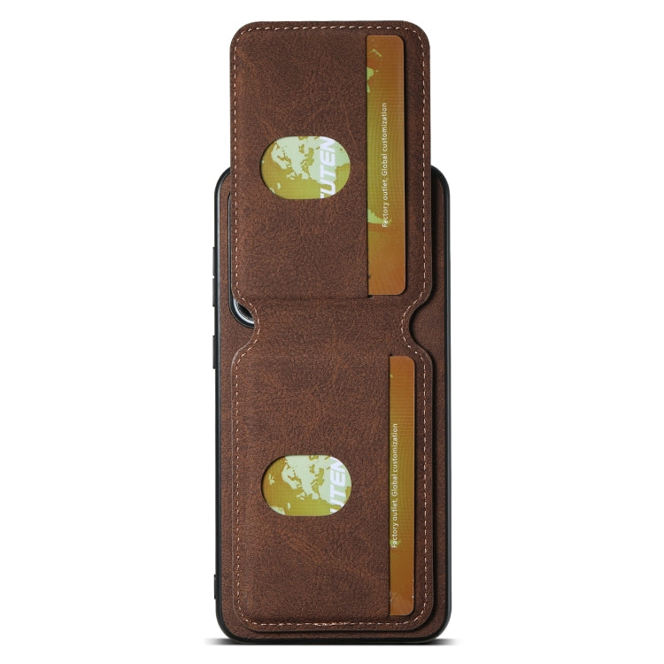 For Samsung Galaxy S24+ 5G Suteni H02 Litchi Leather Card Wallet Stand Back Phone Case(Brown) - Galaxy S24+ 5G Cases by Suteni | Online Shopping UK | buy2fix