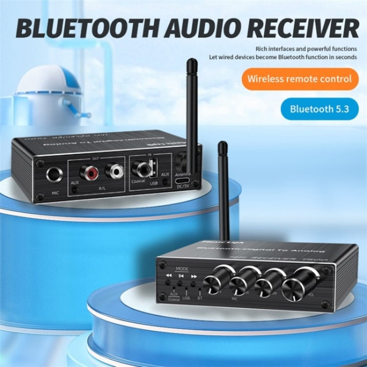 T500 Bluetooth 5.3 Audio Adapter U-Disk Mic Amplifier Speaker Converter with Remote Control - Audio Receiver Transmitter by buy2fix | Online Shopping UK | buy2fix