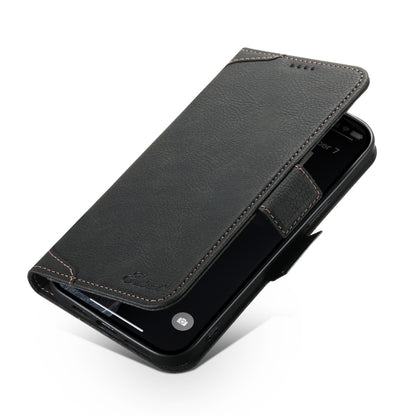 For iPhone 12 / 12 Pro SUTENI J07 Multifunctional Horizontal Flip Magsafe Leather Phone Case(Black) - iPhone 12 / 12 Pro Cases by Suteni | Online Shopping UK | buy2fix