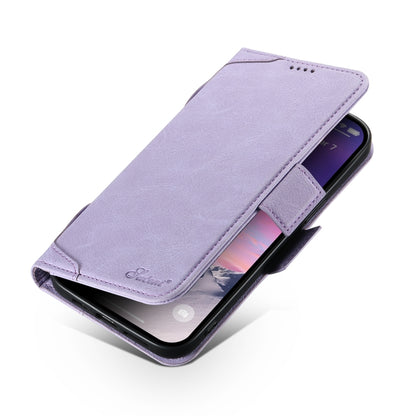 For iPhone 12 / 12 Pro SUTENI J07 Multifunctional Horizontal Flip Magsafe Leather Phone Case(Purple) - iPhone 12 / 12 Pro Cases by Suteni | Online Shopping UK | buy2fix