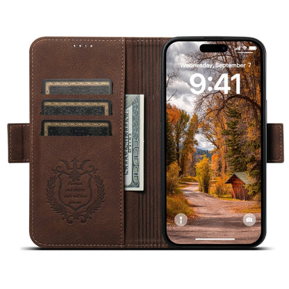 For iPhone 15 SUTENI J07 Multifunctional Horizontal Flip Magsafe Leather Phone Case(Brown) - iPhone 15 Cases by Suteni | Online Shopping UK | buy2fix