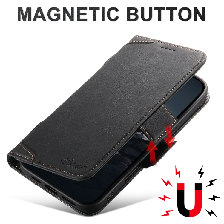 For iPhone 16 Pro SUTENI J07 Multifunctional Horizontal Flip Magsafe Leather Phone Case(Black) - iPhone 16 Pro Cases by Suteni | Online Shopping UK | buy2fix