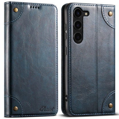 For Samsung Galaxy S24+ 5G Suteni Baroque Calf Texture Buckle Wallet Leather Phone Case(Blue) - Galaxy S24+ 5G Cases by Suteni | Online Shopping UK | buy2fix