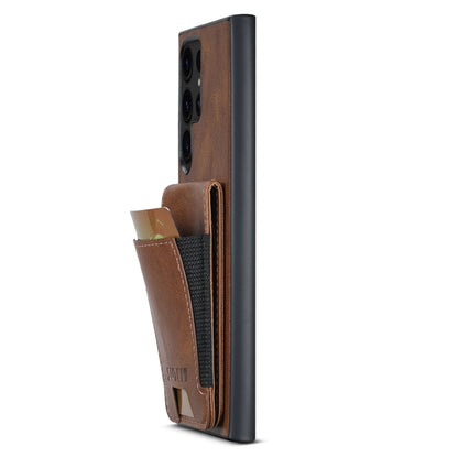 For Samsung Galaxy S24 Ultra 5G Suteni H03 Oil Wax Leather Wallet Stand Back Phone Case(Brown) - Galaxy S24 Ultra 5G Cases by Suteni | Online Shopping UK | buy2fix