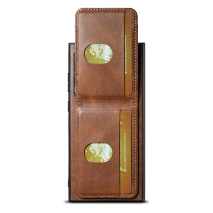 For Samsung Galaxy S23 Ultra 5G Suteni H03 Oil Wax Leather Wallet Stand Back Phone Case(Brown) - Galaxy S23 Ultra 5G Cases by Suteni | Online Shopping UK | buy2fix