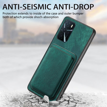 For OPPO Reno8 Pro 5G Retro Leather Card Bag Magnetic Phone Case(Green) - OPPO Cases by buy2fix | Online Shopping UK | buy2fix