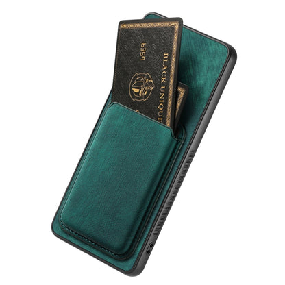 For OPPO Reno6 Pro+ Retro Leather Card Bag Magnetic Phone Case(Green) - OPPO Cases by buy2fix | Online Shopping UK | buy2fix