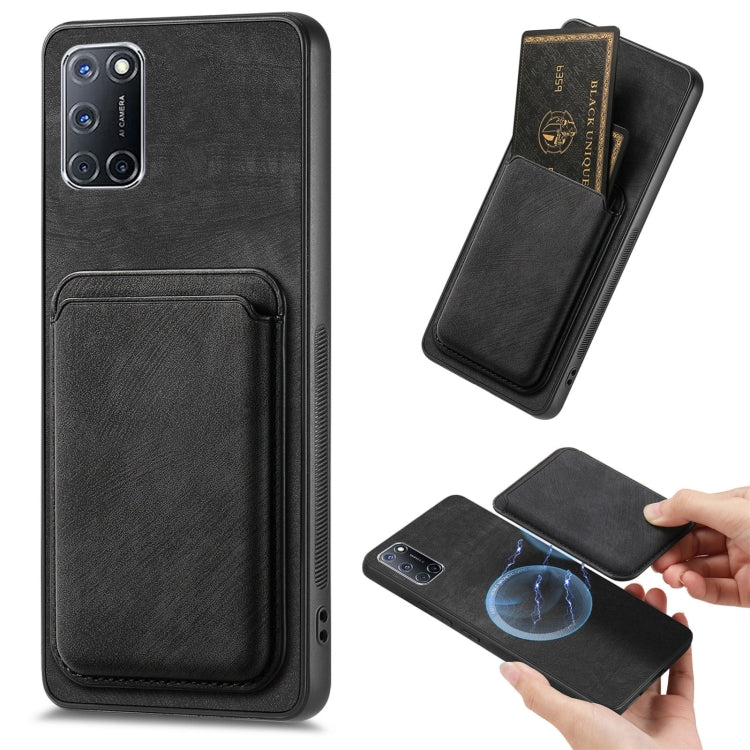 For OPPO A52 / A72/ A92 Retro Leather Card Bag Magnetic Phone Case(Black) - OPPO Cases by buy2fix | Online Shopping UK | buy2fix