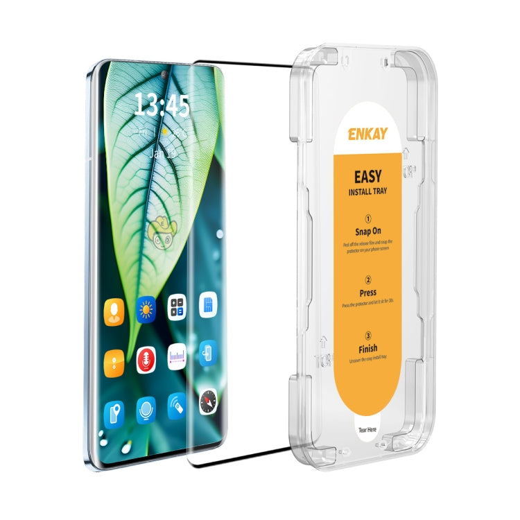 For vivo X100 / X100 Pro ENKAY Easy Install Hot Bending Full Coverage Side Glue Tempered Glass Film - vivo Tempered Glass by ENKAY | Online Shopping UK | buy2fix